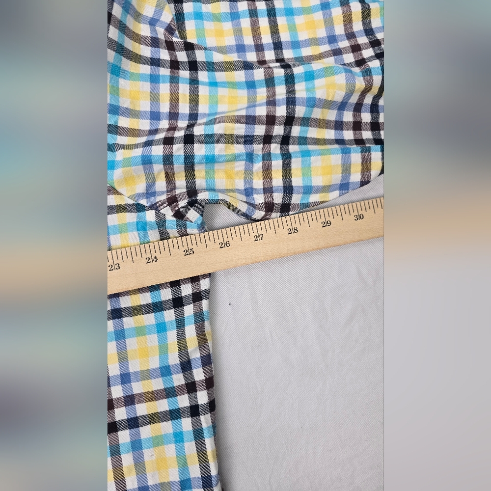 Penguin Men’s Plaid Flannel Button Up Heritage Slim Fit Size 18 34/35 NWT Cream - Picture 7 of 10